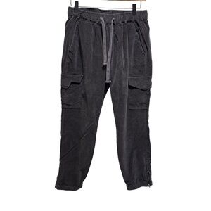 Sanctuary Grey Corduroy Cargo Jogger Pants Ankle Zipper Size Medium